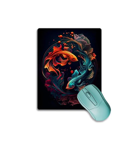 SonicTouch Ying Yang Koi Balığı Kaymaz Taban Pürüzsüz Yüzey Gamer Oyuncu Mouse Pad 17x21cm