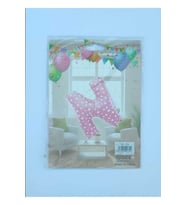 N Harf Pembe Kalp Desenli Folyo Balon 26" 65 cm parti, doğum günü