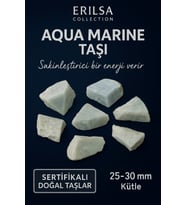 Sertifikalı Ham İşlenmemiş Aquamarine - Akuamarin Taşı Kütle 25–30 mm – Sakinleştirici Enerji Taşı (Çok Renkli)