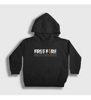 Presmono Unisex Çocuk Siyah Logo V2 Free Fire Kapüşonlu Sweatshirt 233707tt