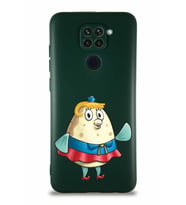 Xiaomi Redmi Note 9 Soft Premier Kapak Bayan Puff Tasarımlı Silikon Kılıf - Yeşil (Şeffaf)