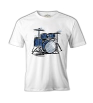 Sketch of a Drum Kit Beyaz Erkek Tshirt