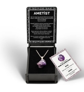 İsme Özel Kutulu Ametis Taşı Kolye