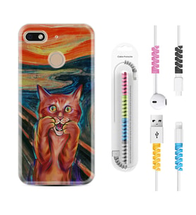General Mobile GM8 Go GM9 GM20 Pro Plus Kılıf Kablo Koruma Spiral Silikon Tablo Cat 1788