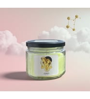 İkizler Burcu (Gemini) Kavanoz Mum – Limon, Nane & Lavanta Kokulu - Ahşap Fitilli, (Sarı)