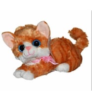 Miyavlayan Sesli Peluş Kedi 35cm (Kahverengi)