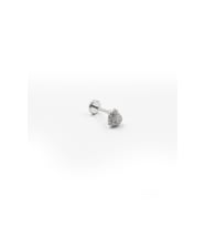 Kalp Figürlü Zirkon Taşlı Tragus Piercing – Gümüş  Hipoalerjenik, Parlaklığını Korur