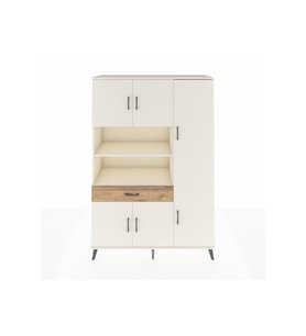 Hyperion Dolap 10 Raflı Tek Çekmeceli 6 Kapaklı 132x44x195 Aytaşı-Aytaşı/Çam