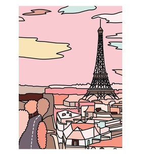 Sasa Elebea Tarafından Paris Günbatımı Tablo Ahşap Poster Dekoratif