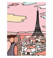 Sasa Elebea Tarafından Paris Günbatımı Tablo Ahşap Poster Dekoratif