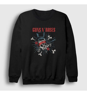 Presmono Unisex Siyah Revolvers Guns N' Roses Sweatshirt 58657tt