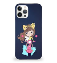 Apple iPhone 12 Pro Max Soft Premier Kapak Vespagirl Tasarımlı Silikon Kılıf - Lacivert (Şeffaf)