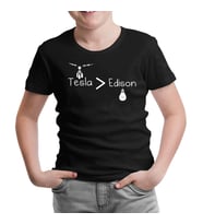 Tesla & Edison Siyah Çocuk Tshirt