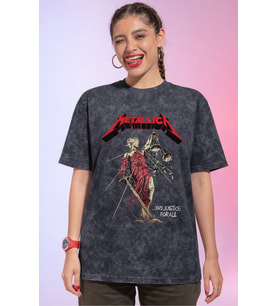 Metallica Rock Metal Müzik Grubu Baskılı Unisex Oversize Vintage Yıkamalı Tişört