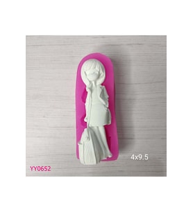 YY0652 Eli Cebinde Çantalı Kız Silikon Kalıp