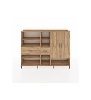 Hyperion Dolap 10 Raflı 2 Çekmeceli 2 Kapaklı 220x44x163 Çam-Çam