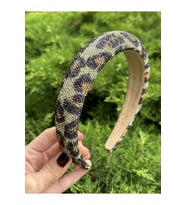 BYM008 Leopar Desenli Taşlı Abiye Taç - Şık Davetlerinizin Vazgeçilmezi Kadın Saç Tacı