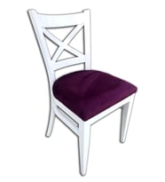 Sandalye 13265 ÇAPRAZ model Kayın RETRO Ayak Babyfac kumaş Döşem Beyaz El yapım