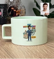 Kişiye Özel Karikatürlü Erkek Eczacı Lüks Pastel Fincan Tıp Bayramı Hediyesi
