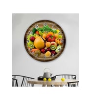 bilge Tasarım MUTFAK (kitchen) meyveli Duvar Saati 35 x 35 CM (Çok Renkli)