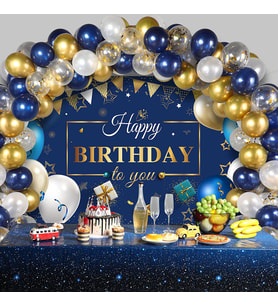 Altın Metalik Konfetili Zincir Balon Set