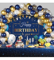 Altın Metalik Konfetili Zincir Balon Set