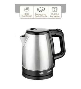 ÇELİK KETTLE 1.7LT GİZLİ REZİSTANS - KABLOSUZ SK-8015 (4887)