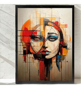 Ezgoola / Soyut Kadın Temalı Portre / Modern Sanat Poster Serisi / Poster / Hediye Tablo / Ev Dekoru (Siyah)