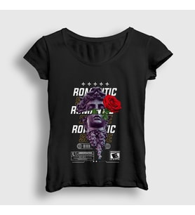 Presmono Kadın Siyah Romantic Sculpture Art Sanat T-Shirt 450103tt
