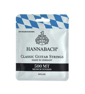 Hannabach 500MT Klasik Gitar Teli Seti (Başlangıç/Orta - Gitar Aksesuarı)  Medium Tension (Orta Sertlik), Naylon 815 Serisi, Dengeli ve Uzun Ömürlü  Ölçüler: 4/4 Standart Klasik Gitar