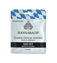Hannabach 500MT Klasik Gitar Teli Seti (Başlangıç/Orta - Gitar Aksesuarı)  Medium Tension (Orta Sertlik), Naylon 815 Serisi, Dengeli ve Uzun Ömürlü  Ölçüler: 4/4 Standart Klasik Gitar