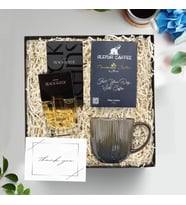 Avon Black Suede Parfüm & Alerya Premium Filtre Kahve & Çizgili Porselen Kupa Hediye Seti