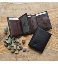 %100 Hakiki Deri Katlanır Minimalist Küçük Boy Mıktanıs Kapamalı Erkek Cüzdan