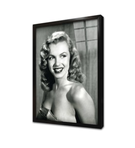 Siyah Beyaz Marilyn Monroe Çerçeveli Cam Tablo