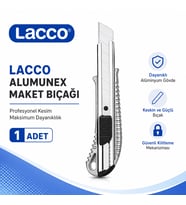 Lacco Alumunex Alüminyum Maket Bıçağı Profesyonel Metal Gövdeli Falçata Maket Karton Koli Kesme Bıçağı 1 Adet