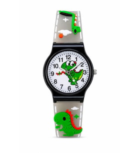 Erkek Çocuk Dinozor Figürlü Füme Analog Silikon Kordon Kol Saati ST-304439