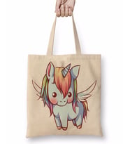 Unicorn Anime Cartoon Sevimli Cute Bez Çanta Uzun Saplı