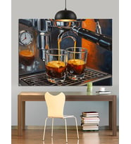Ekspresso Kahve İçecek Keyfi Dekoratif Kanvas - Mdf Ahşap Tablo