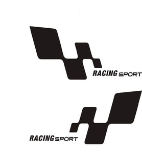 Yarış spor araba Sticker su geçirmez 30 CM Siyah Renk