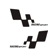 Yarış spor araba Sticker su geçirmez 30 CM Siyah Renk
