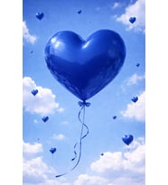 24 İnç Mavi Kalp Helyum Balon – Büyük Boy Romantik Uçan Balon