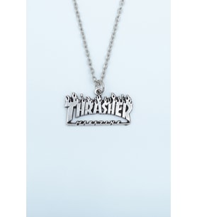 Thrasher Magazine Gümüş Kaplama Düz Zincir Kolye