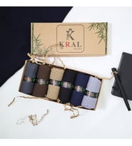Bambu Uzun Çorap (6 ÇİFT) Kaliteli Yazlık Dikişsiz Parfümlü Hediye Kutulu Erkek Çorap (Çok Renkli-Multı)