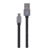 Philips 3A 60W UsbA to Micro Deri Kaplama Hızlı Şarj ve Data Kablosu 1.2m Siyah DLC2518B/97