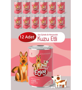 Enjoy Kuzu Etli Köpek Konservesi Sos İçinde Et Parçacıklı 400 Gr x12
