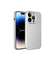 Apple iPhone 14 Pro Max Uyumlu Kılıf Kamera Korumalı Simli Lüks Zore Koton Kapak (Beyaz)