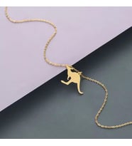 Minimal Kanguru Model Kolye 925K Gümüş Sevgiliye Hediye (Gold)