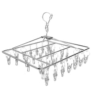 Sunup SN-29188 Metal Çorap Askısı 30 Mandallı Paslanmaz Çelik İç Çamaşırı Kurutma Askılığı