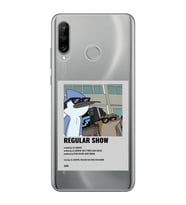 Huawei P30 Lite Uyumlu Regular Show Mordecai ve Rigby Desenli Şeffaf Telefon Kılıfı