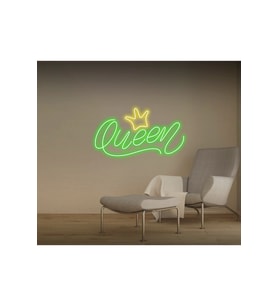 Queen Yazılı Taç Figürlü Neon Tabela